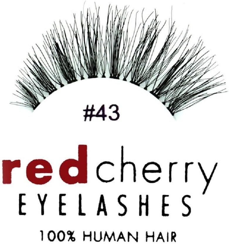 Red Cherry Eyelashes 43, Black - 100% Human Hair, Reusable, Lightweight - Image 3